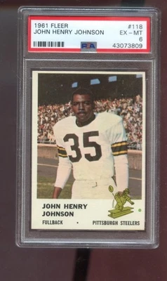 1961 Fleer #118 John Henry Johnson PSA 6 Graded Football Card Pittsburgh Steeler - Image 1 of 2