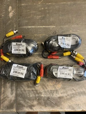 Zmodo W-VP 1018 60’ Video & Power Cable for Security Cameras - Black Sealed New - Image 1 of 4