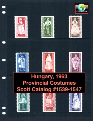$4,30 Scott Value - 1963 HUNGRÍA Disfraces Provinciales Tradiciones CV MNH NH UMM Foto 1 de 4