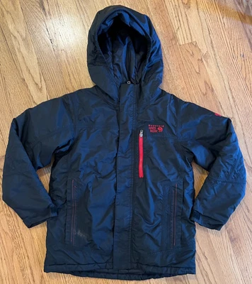 Mountain Hardwear Kids Hooded Jacket Size Youth Medium Black/Red Nylon Shell - Image 1 of 4