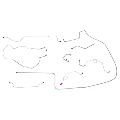 1968-69 Plymouth GTX Complete Brake Line Kit Power Disc 2pc FToR L Port 8-3/4 OE - Image 1 of 4