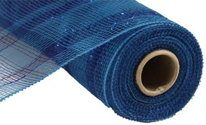 Cinta de malla de polietileno decorativa metálica a cuadros - 10 pulgadas x 30 pies (azul) - Imagen 1 de 2