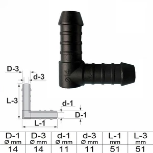 1 2 3 5 oder 10 Stück Schlauchverbinder 14 mm 14 mm RGV PA GF30 Winkel schwarz - Bild 1 von 6