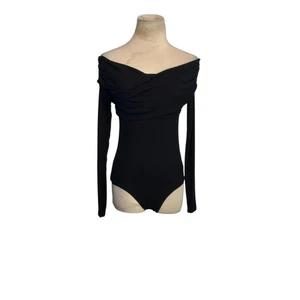 Steve Madden black long sleeves off shoulder bodysuit size Small - Picture 1 of 15