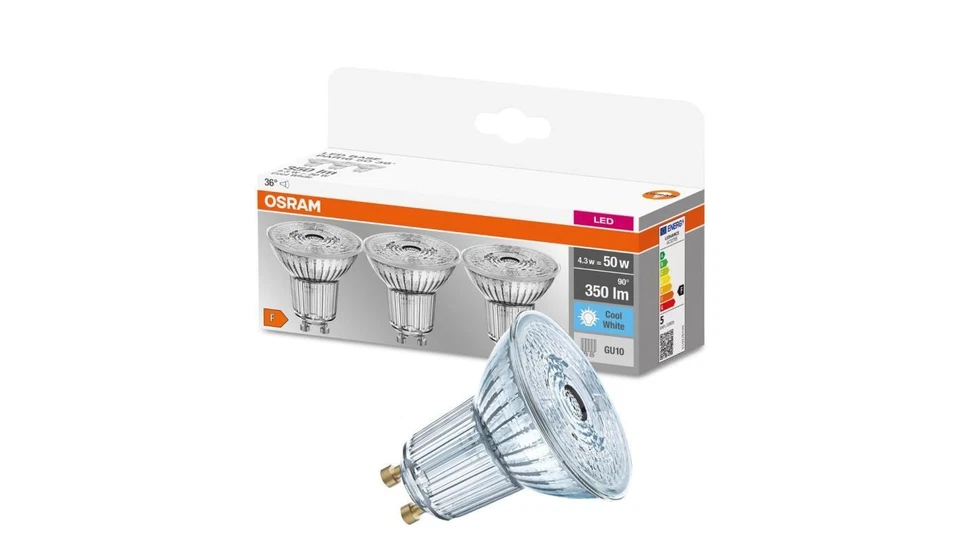 3PAK Żarówka LED GU10 4,3W = 50W 350lm 4000K OSRAM BASE - Image 1 of 1