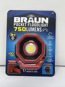 Braun Pocket Floodlight Rechargeable 750 Lumens Magnetic Led Light . NEW SEALED - Picture 1 of 3