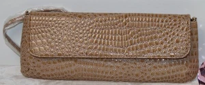 Bonita Bags New York Tan Brown Animal Embossed Print Shoulder Bag Clutch Purse - Picture 1 of 11