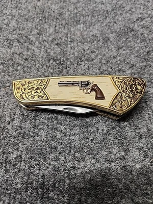 Navaja de bolsillo y bolsa Franklin Mint 'Colt 1955 Python .357 Magnum Foto 1 de 4