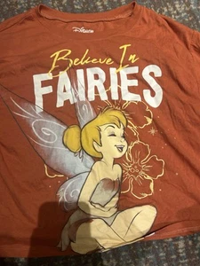 Disney Tinker Bell Shirt Size L Believe In Fairies - Picture 1 of 3
