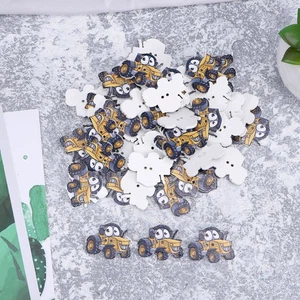  50 Pcs Wooden Tractor Buttons Baby Boy Child Cute Craft for Sweaters - Picture 1 of 7