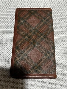 Polo Ralph Lauren Stewart Tartan Rustic Brown Leather Plaid Long Bifold Wallet - Picture 1 of 11