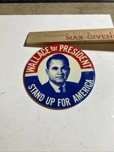 Spilla George Wallace For President Stand Up For America 1968 pulsante campagna - Foto 1 di 2