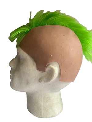 70-е 80-е 1980-е панк могиканский ирокез парик и головной убор панк карнавальный костюм неоново-зеленый - Изображение 1 из 4