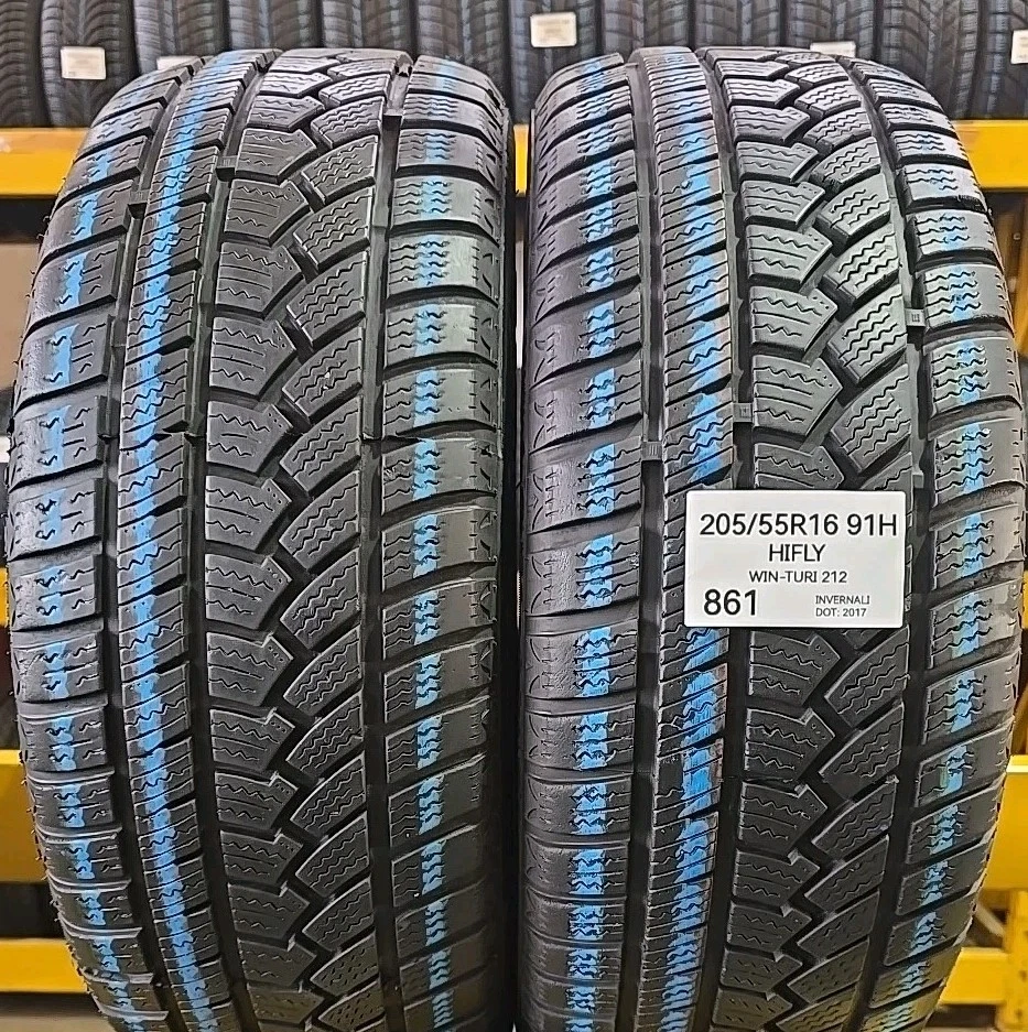 2x PNEUMATICI USATI INVERNALI 205/55 R16 91H HIFLY WIN-TURI 212 GOMME 2055516 - Immagine 1 di 3