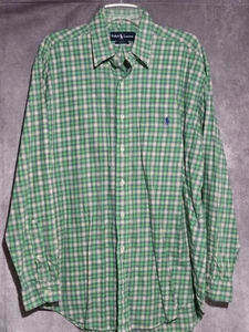 Ralph Lauren Hemd Herren Gr. Large grün kariert Blake blau Pony langarm - Bild 1 von 8