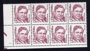 Scott #2192 Wendell Willkie Plate Block of 8 Stamps - MNH - Picture 1 of 2