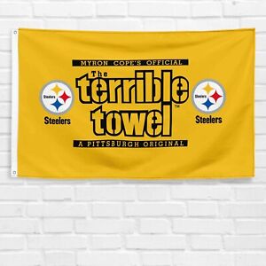 For Pittsburgh Steelers Fans Terrible Towel 3x5 ft NFL Super Bowl Banner Flag