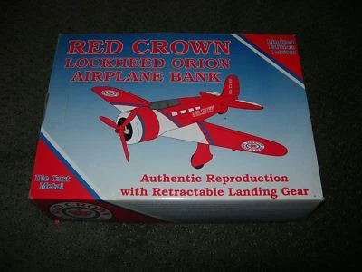 Rare Spec Cast 1994 Red Crown Gasoline Lockheed Orion Airplane Bank 1 of 5000 - Image 1 of 4