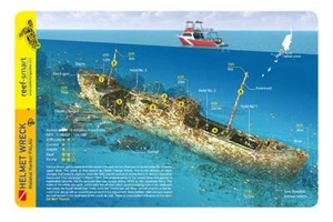 Helmet Wreck Palau Reef Smart Waterproof Dive Card - Picture 1 of 2