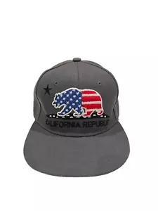 Headlines California Republic Hat Adjustable One Size Adults Gray Cap Men’s EUC - Picture 1 of 10