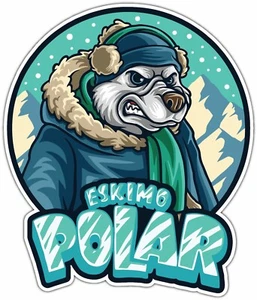 Oso polar esquimal vida silvestre animal coche parachoques ventana pegatina calcomanía 4"X5" - Imagen 1 de 1