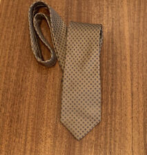 Mint Vintage DAKS London New York Silk Tie Burnished Gold and Navy Medallion Dot