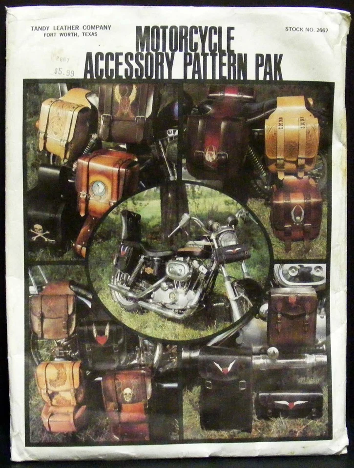 MOTORCYCLE ACCESSORY PATTERN PACK 2667 Tandy Leather Co NOS - Image 1 of 1