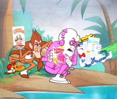 COUNT CHOCULA CEREAL COMMERCIAL ORIGINAL PRODUCTION DRAWING + CEL monsters - Image 1 of 4