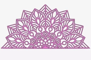 Mandala Half Flower Removable vinyl decal sticker, Home Room Wall Decor 8x4” - Picture 1 of 12