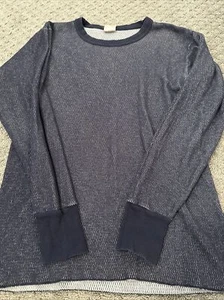 Polar Edge Men’s Large LG Winter Base Layer Arctic Snow Top Shirt Navy Blue - Picture 1 of 4