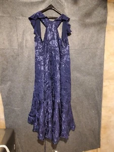 Addition Elle Satin Ruffled Wrap Maxi Dress Penningtons New Blue Size 18 - Picture 1 of 9