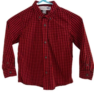 Old Navy red and black check plaid shirt youth boy XS (5) - Picture 1 of 3