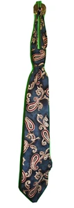 Men's Neck Tie Surrey Silk Navy Paisley 4" x 57" Vintage - Picture 1 of 4