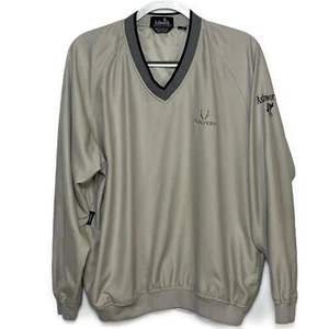Ashworth Ivory Pullover Golf Windbreaker Long Sleeve V Neck Mens Medium - Picture 1 of 4