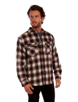 Camisa Scully Western Para Hombre L/S Peso Medio Mezcla Lana Franela F0_5339 Foto 1 de 2