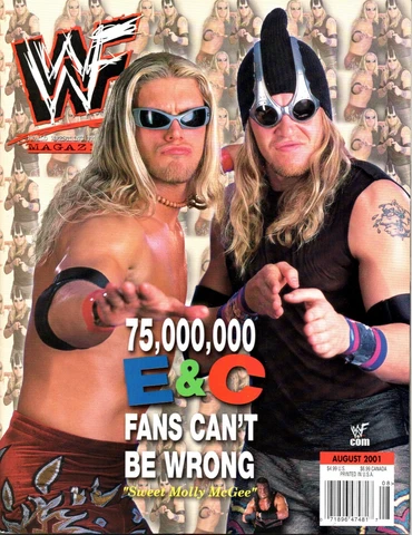 Edge Christian August 2001 WWF Wrestling Magazine WWE Wrestler 2 Sided Poster Cover
