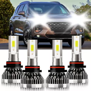 For Hyundai Santa Fe 2019-2020 -4X High Low Beam LED Headlight Bulbs 6000K - Picture 1 of 12