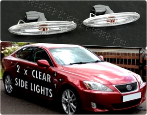 FOR LEXUS IS250 2005-2013 PAIR FRONT WING SIDE INDICATORS TURN LIGHT LAMP CLEAR - Picture 1 of 7