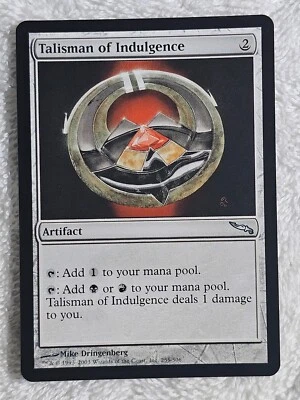 MTG Talisman of Indulgence - Mirrodin (MRD) #255 Magic Gathering Card U NM - Image 1 of 4
