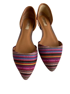 HALOGEN Kayla multi color striped pointy D'Orsay Flats size 7 - Image 1 of 4