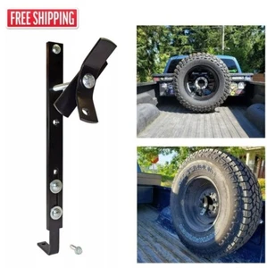 In Bed Spare Tire Mounting Bracket Vertical Rigid Holder Pick Up Truck US Made - Foto 1 di 9