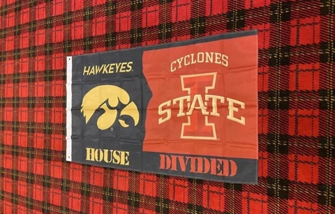 Brand New Iowa Hawkeyes / Iowa State Cyclones House Divided flag Cover