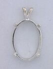 Sterling Silver 25x18 25mm x 18mm Oval Cabochon Cab Prenotched  Pendant Mounting