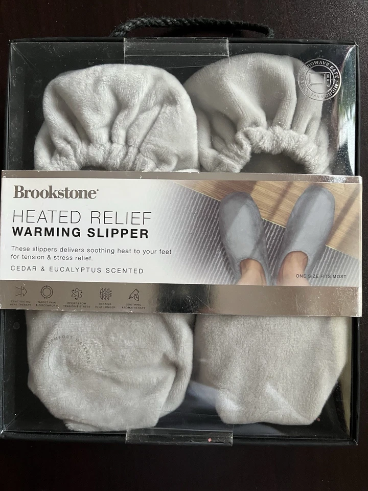 Zapatillas Brookstone alivio térmico gris unisex aptas para microondas regalo Foto 1 de 2