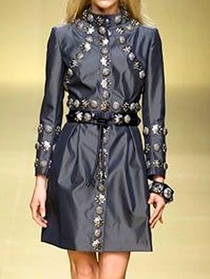 New Burberry Prorsum 2008 Runway Warrior Stud Jacket Trench Coat US 6 8 / IT 44 - Image 1 of 4