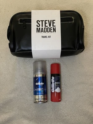 Steve Madden Men's Travel Kit Shaving Toiletry Case Dopp Bag Black Bundle - Image 1 of 4