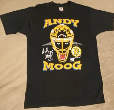 ANDY MOOG NHL BOSTON BRUINS GOALIE T-SHIRT  91 USA MADE HOCKEY Large - Image 1 of 4