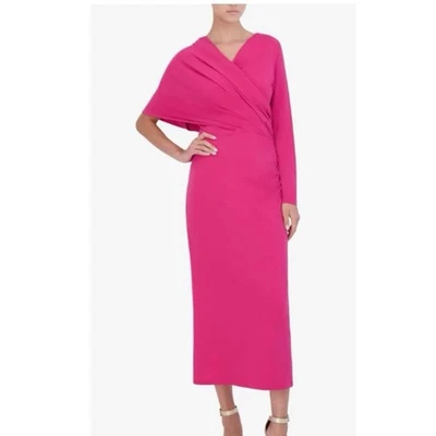 BCBG Dress Women's Medium Pink Lilac Draped Asymmetrical Maxi One Shoulder Gown - Image 1 of 4