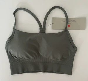 Women's Sweaty Betty Bra Spirit Restored Yoga Light Support Seamless Green XS - Picture 1 of 9