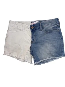 Abercrombie Kids Girls’ Mid-Rise Midi Shorts, Blue & White Denim,  Size 13-14 - Picture 1 of 6